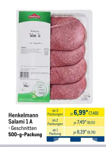 METRO Henkelmann Salami 1 A Angebot