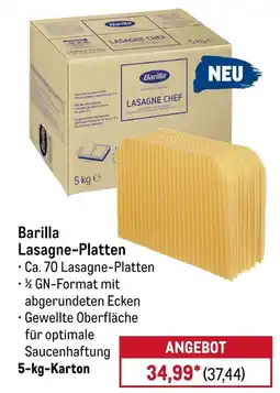 METRO Barilla Lasagne-Platten Angebot