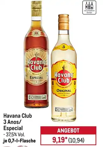 METRO Havana Club 3 Anos/ Especial Angebot