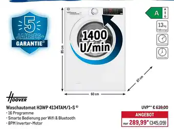 METRO HOOVER Waschautomat H3WP 4134TAM/1-S Angebot