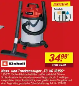 toom Baumarkt Einhell Nass- und Trockensauger,,TC-VC 1815S" Angebot