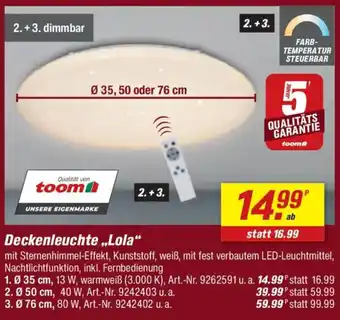 toom Baumarkt Deckenleuchte ,,Lola" Angebot