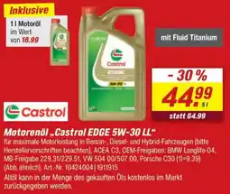 toom Baumarkt Castrol Motorenöl „Castrol EDGE 5W-30 LL" Angebot