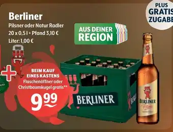 Getränke Hoffmann Berliner Pilsner oder Natur Radler Angebot
