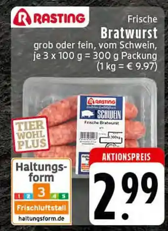 E-Center Rasting frische bratwurst Angebot