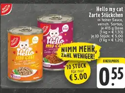 E-Center Gut & günstig hello my cat zarte stückchen mit huhn Angebot