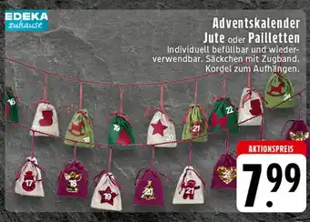 Edeka Edeka zuhause adventskalender jute oder pailletten Angebot