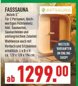 Marktkauf Artsauna fasssauna nolvik s Angebot