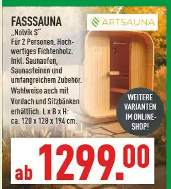 Marktkauf Artsauna fasssauna nolvik s Angebot