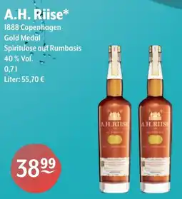 Getränke Hoffmann A.H. Riise 1888 Copenhagen Gold Medal Spirituose auf Rumbasis Angebot