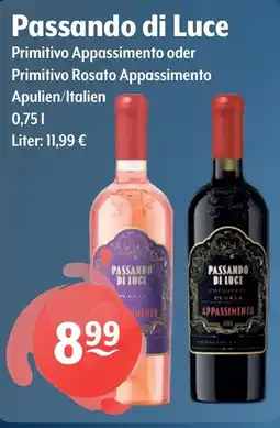 Getränke Hoffmann Passando di Luce Primitivo Appassimento oder Primitivo Rosato Appassimento Angebot