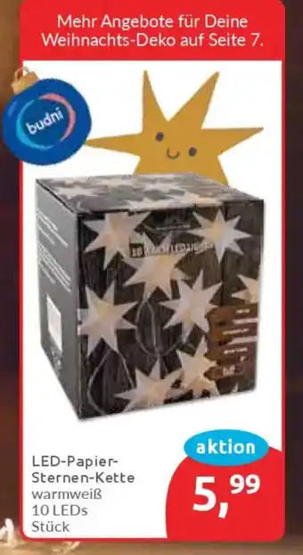 Budni LED-Papier- Sternen-Kette Angebot