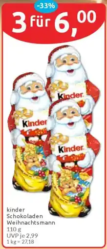 Budni kinder Schokoladen Weihnachtsmann Angebot