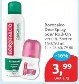Budni Borotalco Deo-Spray oder Roll-On Angebot