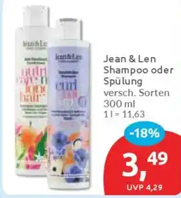 Budni Jean & Len Shampoo oder Spülung Angebot