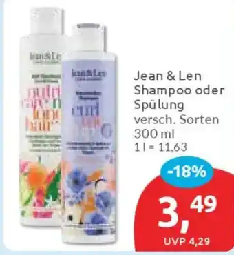 Budni Jean & Len Shampoo oder Spülung Angebot