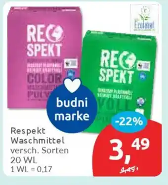 Budni Respekt Waschmittel Angebot