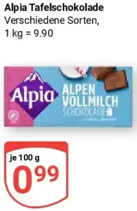 Globus Alpia Tafelschokolade Angebot