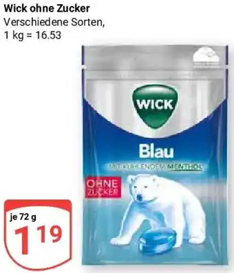 Globus Wick ohne Zucker Angebot