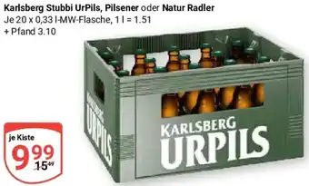 Globus Karlsberg Stubbi UrPils, Pilsener oder Natur Radler Angebot