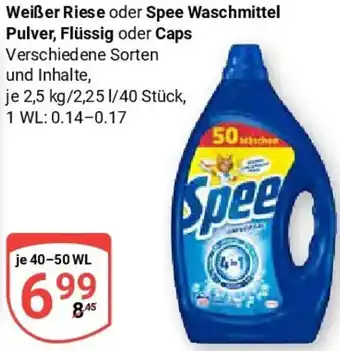 Globus Weißer Riese oder Spee Waschmittel Pulver, Flüssig oder Caps Angebot