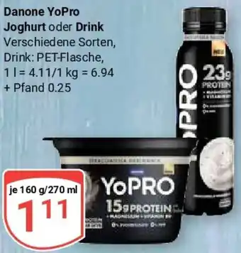 Globus Danone YoPro Joghurt oder Drink Angebot