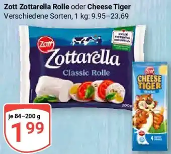 Globus Zott Zottarella Rolle oder Cheese Tiger Angebot