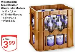 Globus Weisensteiner Mineralwasser Classic oder Medium Angebot