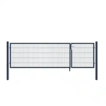 Netto Marken-Discount Home Deluxe Doppelflügel Gartentor anthrazit 100 x 350 cm Angebot