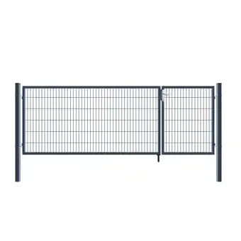 Netto Marken-Discount Home Deluxe Doppelflügel Gartentor anthrazit 120 x 350 cm Angebot