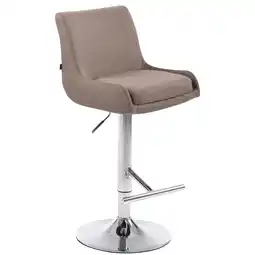 Netto Marken-Discount TPFLiving Barhocker Cludo Gestell Metall in Chromoptik Stoff Braun Angebot