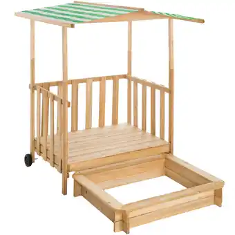 Netto Marken-Discount tectake Sandkasten, aus Holz, Veranda mit Geländer, 106 x 105 x 137 cm Angebot