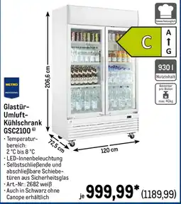 METRO METRO PROFESSIONAL Glastür- Umluft- Kühlschrank GSC2100 Angebot