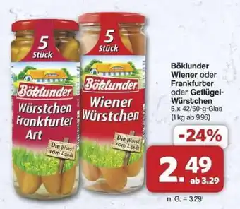 Famila Nord Ost Böklunder Wiener oder Frankfurter oder Geflügel-Würstchen Angebot