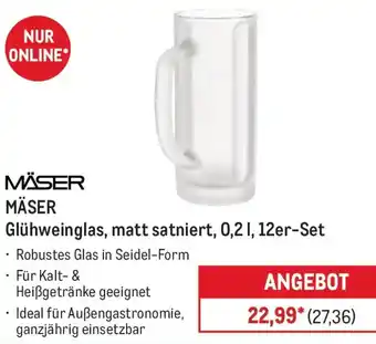 METRO MÄSER Glühweinglas, matt satniert Angebot