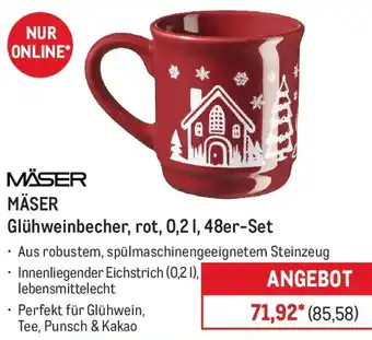 METRO MÄSER Glühweinbecher, rot Angebot