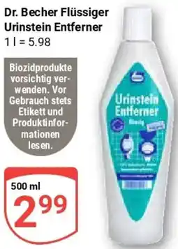 Globus Dr. Becher Flüssiger Urinstein Entferner Angebot