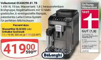 Globus DeLonghi Vollautomat ECAM290.81.TB Angebot