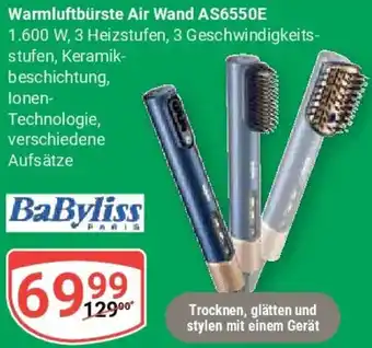 Globus BaByliss Warmluftbürste Air Wand AS6550E Angebot