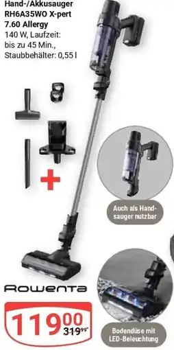 Globus Rowenta Hand-/Akkusauger RH6A35WO X-pert 7.60 Allergy Angebot