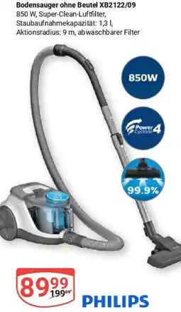 Globus PHILIPS Bodensauger ohne Beutel XB2122/09 Angebot