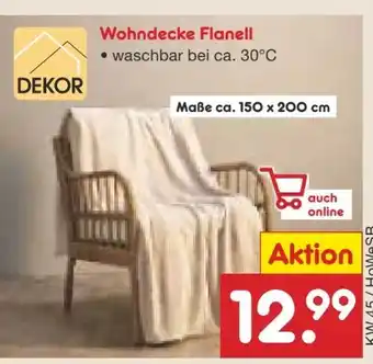 Netto Marken-Discount Dekor Flanell Wohndecke Angebot