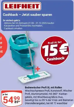 Globus LEIFHEIT Bodenwischer Profi XL mit Rollen Angebot