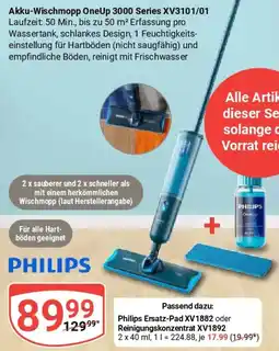 Globus PHILIPS Akku-Wischmopp OneUp 3000 Series XV3101/01 Angebot
