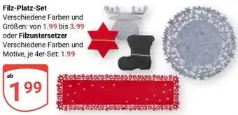 Globus Filz-Platz-Set oder Filzuntersetzer Angebot