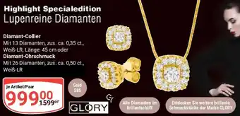 Globus GLORY Diamant-Collier oder Diamant-Ohrschmuck Angebot