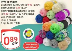 Globus OHO Sportgarn oder Perlgarn Angebot