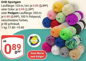 Globus OHO Sportgarn oder Perlgarn Angebot