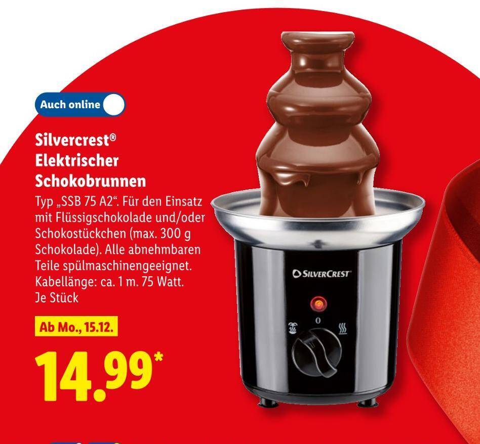 Silvercrest elektrischer schokobrunnen Angebot bei Lidl