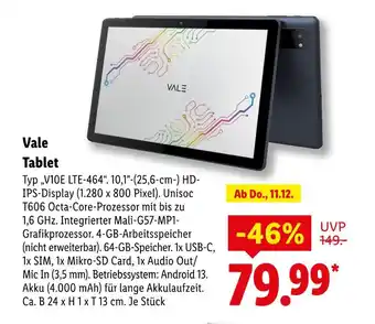 Lidl Vale tablet Angebot
